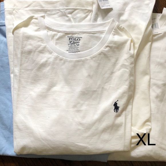 RALPH LAUREN POLO Mens Short Sleeve Crew Neck Short Sleeve White T-Shirt XL - Picture 1 of 5